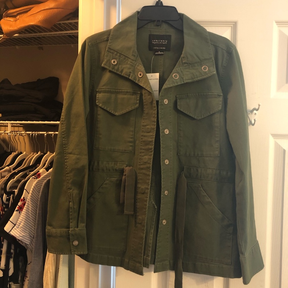Sanctuary Army Green Cotton Field Jacket NWT